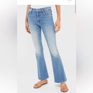 MOTHER The Weekender Frayed Flare Jeans size 30 glow up